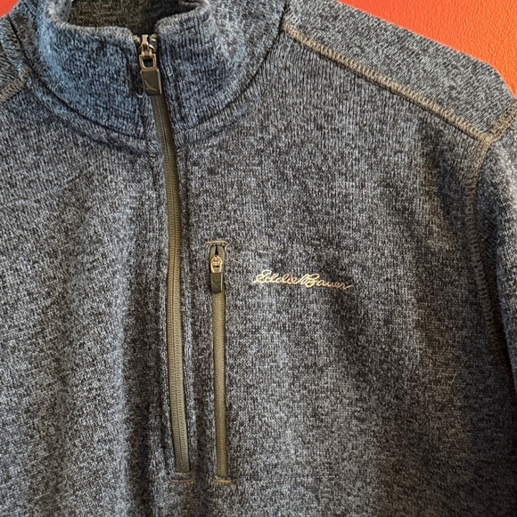 Eddie Bauer Heathered Blue Fleece Pullover - Picture 2 of 7
